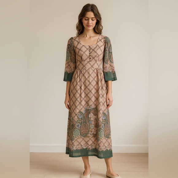 VINTAGE 70s Gunne Sax Style Prairie Dress - Picture 1 of 16